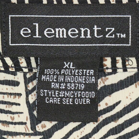 Elementz Women's Short Sleeve Zebra Print Faux Twin Set Blouse Size XL (C649) - Picture 6 of 6